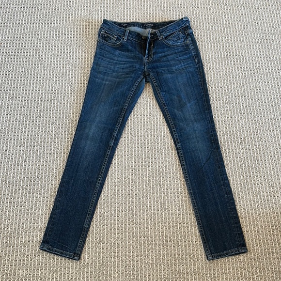 Jean Fille Vigoss Taille 10 Jagger – Bleu, Coupe Cheville, Détresse Et Drapeau USA
